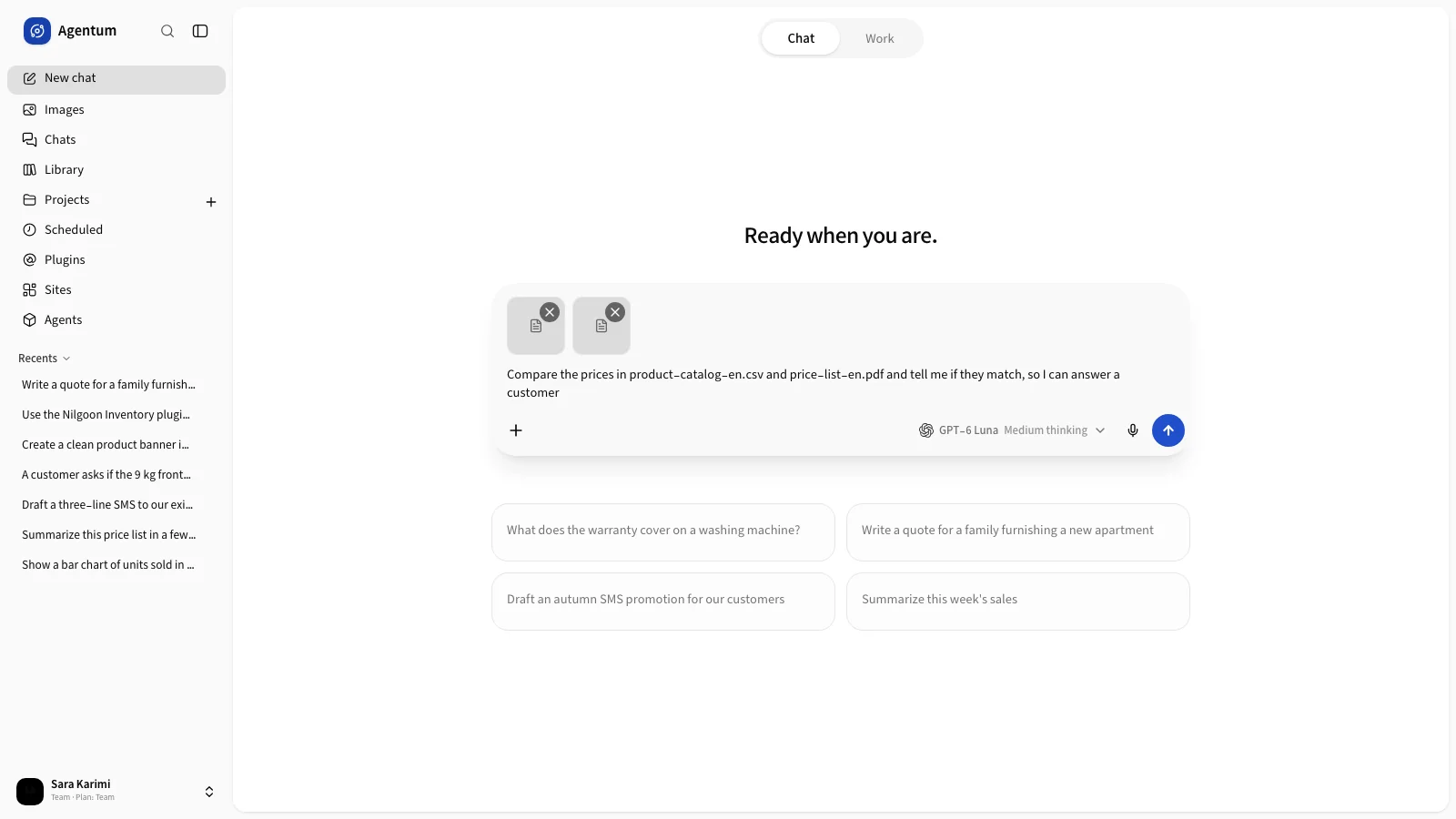 A message with attached files ready to send