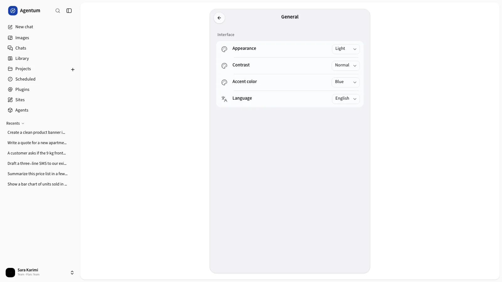 The General page.