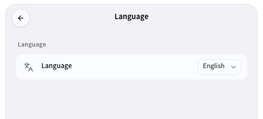 The Language page.