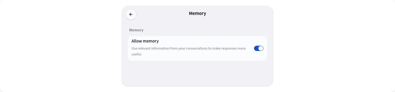 The Memory page.