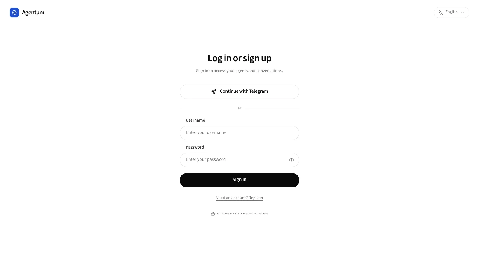 The sign-in page