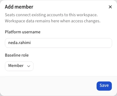The Add member dialog
